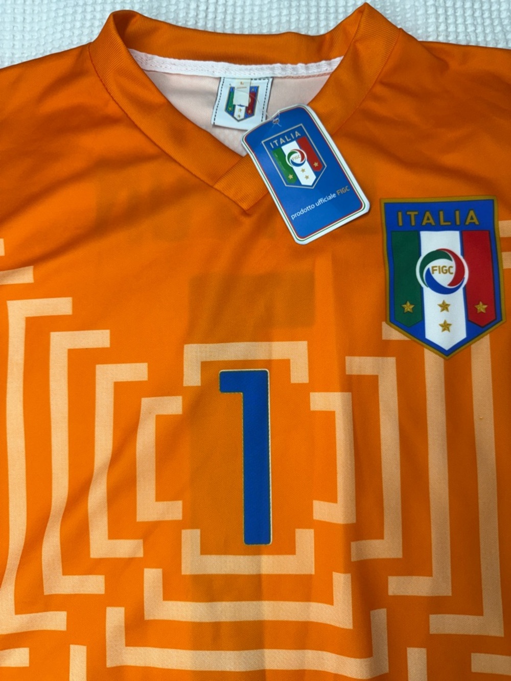 Fila Orange Italia Goalkeeper Jersey with Blue Accent - Large